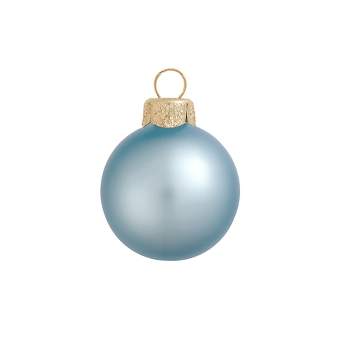 Northlight Matte Finish Glass Christmas Ball Ornaments - 1.25" (30mm) - Sky Blue - 40ct