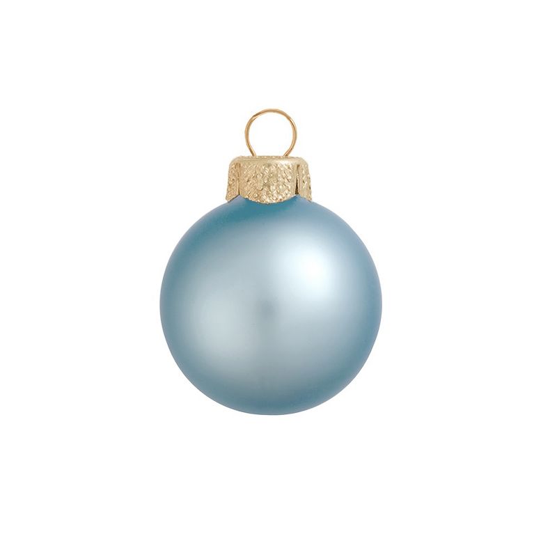 Northlight Matte Finish Glass Christmas Ball Ornaments - 1.25" (30mm) - Sky Blue - 40ct, 1 of 3
