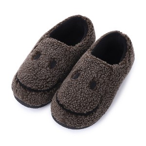 Mens Smile Face Slippers Retro Cozy Comfy Plush Warm Slip-on Slippers Winter Soft Fuzzy Indoor House Shoes with Memory Foam for Men - 1 of 4