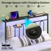 Pinmoco LED Storage Headboard Bed Frame, Metal Platform with Charging Station & Shelf, Black - 4 of 4