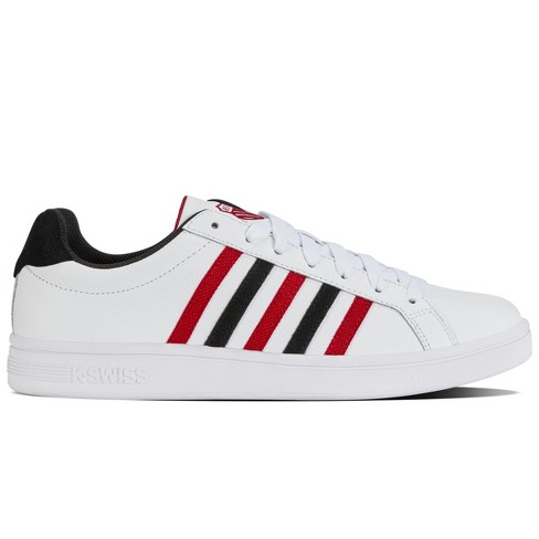 K Swiss Mens Court Tiebreak Sneakers White Jester Red Black 8.5