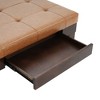 Kumasinova Bonded Leather Storage Ottoman, Square Tapered Hardwood Legs, Hidden Slide-Out Drawer, Versatile Ottoman Bench & Coffee Table - 4 of 4
