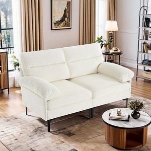 Dronkon 63in Indoor Loveseat 2 Seater Sofa, Beige - 1 of 4