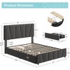 Whizmax Bed Frame with 4 Storage Drawers and Linen Upholstery Headboard and Footboard, Mattress Foundation with Wooden Slats Support, Gray - image 4 of 4