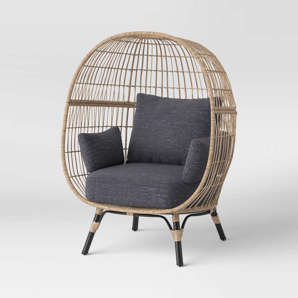 Southport Egg Chair with Natural/Black Metal Legs - Charcoal - Opalhouse™