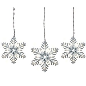 GE StayBright Random Sparkle 8-Count 96 LED Snowflake Icicle Lights Warm White - 1 of 4