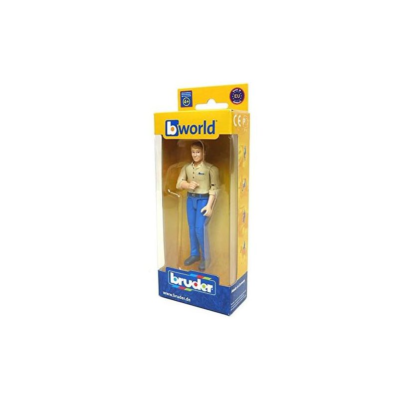 Bruder bworld Man with Tan Shirt and Blue Jeans Toy Figure, 4 of 5