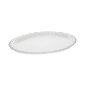 Pactiv Evergreen Placesetter Satin Non-Laminated Foam Dinnerware, Oval Platter, 11.5 x 8.5, White, 500/Carton - 1 of 4
