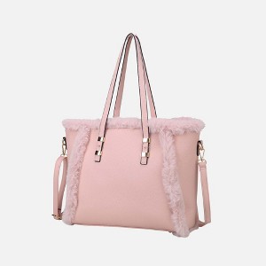 MKF Collection Liza Vegan Leather with faux fur Women’s Tote Bag by Mia K - 1 of 4