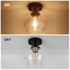 Itopfox Modern Semi Flush Mount Ceiling Light with Clear Glass Shade, Industrial Close to Ceiling Light, Black Hanging Fixture for Hallway, Bedroom - 4 of 4