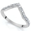 Pompeii3 1/5Ct V Shape Curved Lab Created Diamond Wedding Ring 10k White Gold - 3 of 4