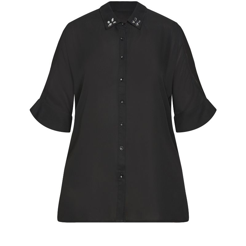 Women's Plus Size Presley Shirt - black | AVENUE, 5 of 7