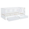 NicBex Twin Size Wood Montessori Bed with 2 Drawers,Floor Bed with Safety Guardrails and Split Into 2 Beds,Modern Toddler Bed for Bedroom,White - 4 of 4