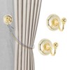 Unique Bargains Curtain Holdbacks Wall Hooks Zinc Alloy 2.36"x1.89" 1 Pair - 2 of 4