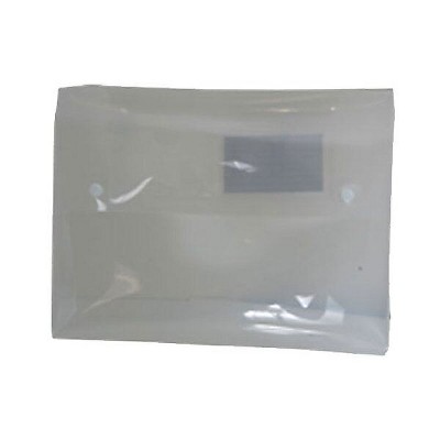 JAM Paper Plastic Portfolio w/Two Button Snap Closure - 9 1/2"x12 1/2"x3/4-Clear 23485950