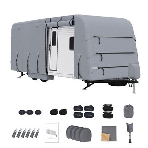 RV Travel Trailer Cover Fits , Waterproof/UV Resistant/Rip-Stop Camper Cover, 4 Layers Heavy Duty RV Cover - 1 of 4