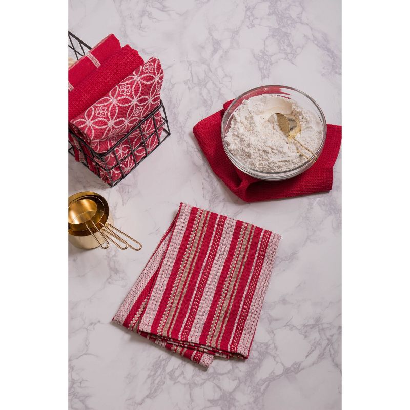 5pk Kitchen Towel &#38; Dishcloth Set Red - Design Imports, 6 of 8