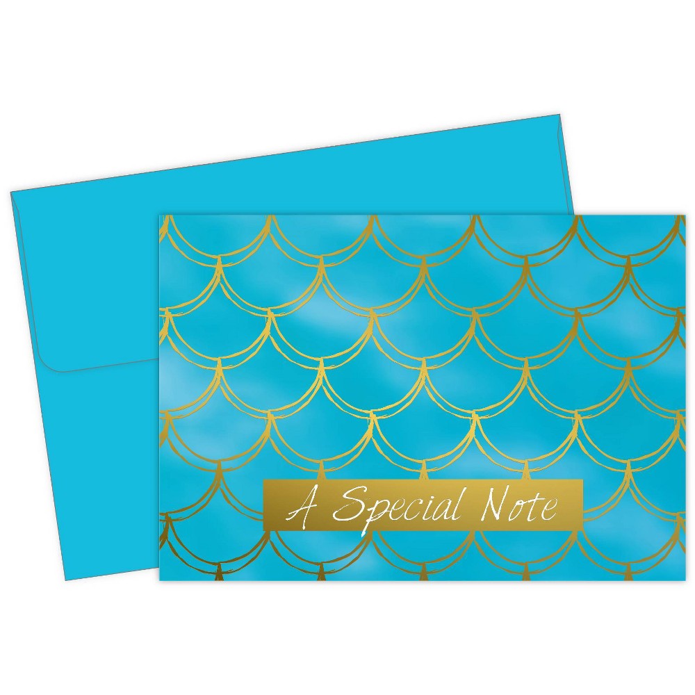 Photos - Envelope / Postcard 50ct Mermaid Gold Foil Thank You Note Card & Envelopes