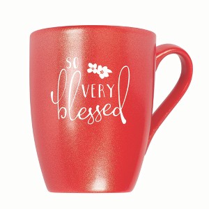 Elanze Designs So Very Blessed 10 ounce New Bone China Coffee Tea Cup Mug, Crimson Red - 1 of 4