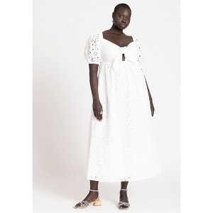 ELOQUII Women's Plus Size Eyelet Tie Front Maxi Dress - 1 of 4