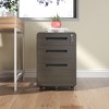 QingMoon 3 Drawer Mobile File Cabinet, Rolling Storage Cabinet with Lock, Wheels and Recessed Handle, Holds A4, Letter, and legal documents - 2 of 4