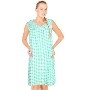 JEFFRICO House Dresses for Women with Pockets - Lightweight Breathable Sleeveless Muumuu & Nightgowns - Zipper Front Housecoat Dusters - 1 of 4