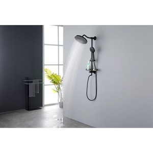 Kumasinova 4-Function Shower System Set with 10" Fixed Rain Showerhead,Dual Shower Head Combo with Adjustable Slide Bar and Soap Dish - 1 of 4