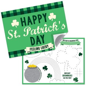 Big Dot of Happiness St. Patrick's Day - Paper Saint Paddy's Day Party Coloring Sheets - Activity Placemats - Set of 16 - 1 of 4