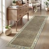 Washable Modern Floral Living Room Rugs, Soft Non Slip Bordered Bedroom Carpet, Ultra Thin Foldable Accent Mat for Dining Room - 3 of 4