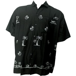 LA LEELA Men's Button Down Hawaiian Shirt Stylish Beach Short Sleeves Aloha Party Casual Tops Summer Funky Holidays Shirts - 1 of 3