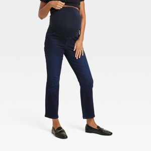 Over Belly Ankle Bootcut Maternity Pants - Isabel Maternity by Ingrid & Isabel™ Dark Wash - 1 of 4