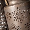 8.5"H & 11"H Sullivans Christmas Metallic Pierced Lantern Set of 2, Green-Black, Indoor Christmas Decor - 2 of 4