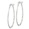 Black Bow Jewelry Twisted Oval Hoop Earrings in Sterling Silver - 37mm (1 7/16 Inch) - image 2 of 4