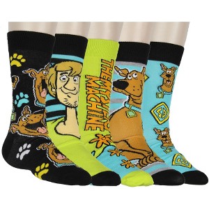 Scooby-Doo Socks Men's Scooby-Inspired Mix and Match 5-Pack Crew Socks Shoe Size 6-12 - 1 of 4