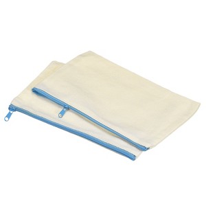 Unique Bargains Canvas Zipper Blank DIY Office Travel Storage File Bags 4 Pcs - 1 of 3