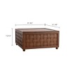 31.5" Farmhouse Square Coffee Table with Hidden Storage,Solid Wood Center Table for Living Room or Apartment–The Pop Home - 4 of 4
