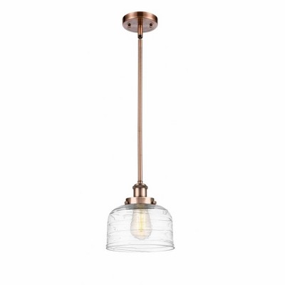 Bell - 1 Light Stem Hung Mini Pendant In Industrial Style-10 Inches Tall and 8 Inches Wide