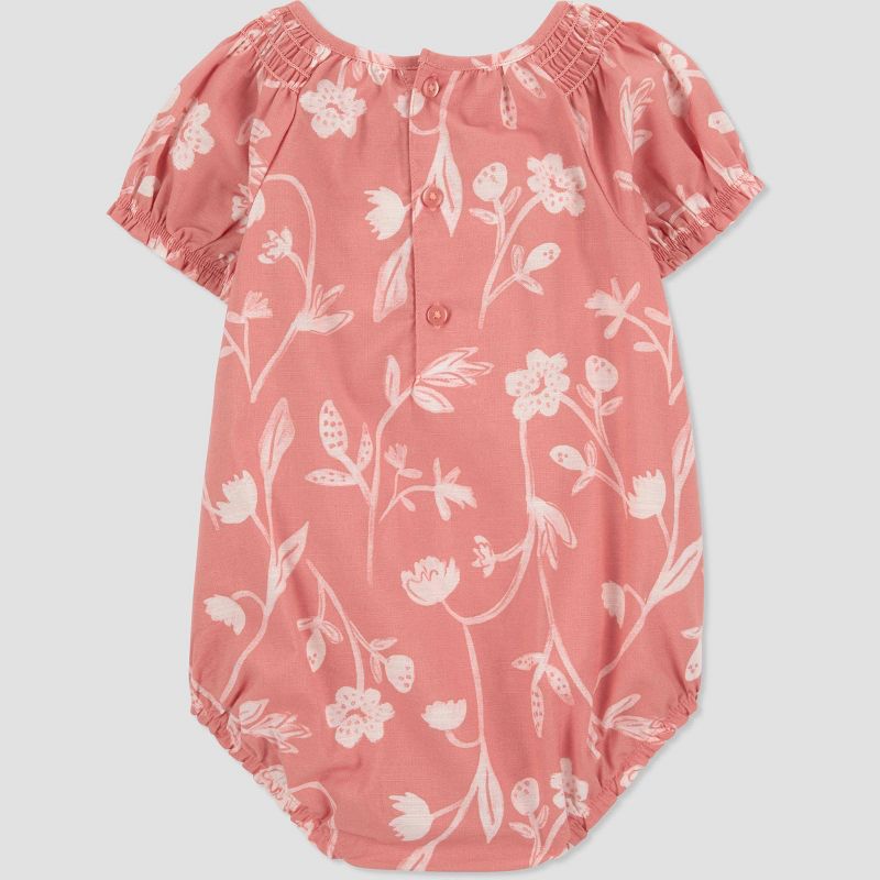 Carter's Just One You® Baby Floral Bubble Romper with Hat - Pink/White, 4 of 6