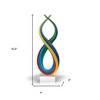 HomeRoots 16" Clear Red Blue Yellow Murano Glass Modern Abstract Tabletop Sculpture - 3 of 4