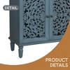60" Antique Buffet Cabinet with Floral Carvings with Solid Wood Legs&Antique Brass Handles&Adjustable Shelves - Leovsnove - 4 of 4