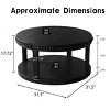 INFURNIC Coffee Tables 31.5 Inch Round Solid Wood Coffee Table with Two Tier Design and Sturdy Legs for Living Room, Black, 31.5"*31.5"*17.72" - 3 of 4