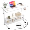 Aheaplus Adjustable Computer Desk, 32 Inch Manual Standing Desk with Storage Shelf, Charging Station - 2 of 4