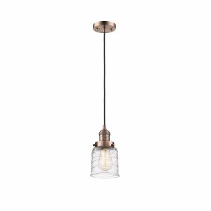 Bell - 1 Light Cord Hung Mini Pendant In Industrial Style-10 Inches Tall and 5 Inches Wide - 1 of 1
