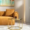 Dexmalle Small Glass Top and Stainless Steel Frame Coffee Table - 2 of 4