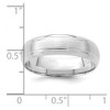 Black Bow Jewelry 6mm 14K White Gold Domed Brushed Grooved Edge Comfort Fit Band - 4 of 4