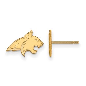 Black Bow Jewelry 14k Yellow Gold Plated Sterling Silver Montana State Bobcats NCAA Post Earrings - 1 of 3