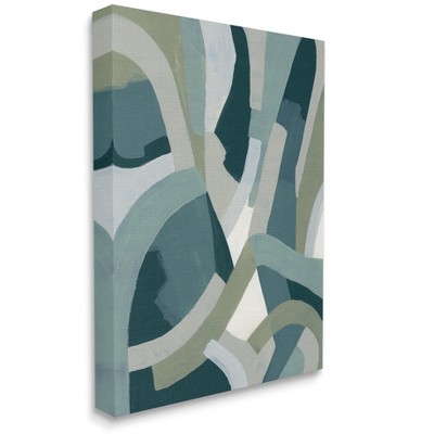 Stupell Industries Layered Curved Shapes Abstract Green Limestone