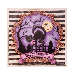 Gallerie II Happy Haunting Black Cat With Spider Light-Up Led Halloween Wall Art Decor Decoration 15.75 x 0.98 x 15.75 Inches. - 1 of 4