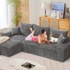 110'' Modular Sectional Sofa, L-Shaped Sofa with Deep Seats, Modern Convertible Chenille Couch with Ottomans,for Living Room, Bedroom - 4 of 4