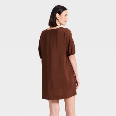Женские платья A New Day Women's Tie-Front Mini Dress - A New Day™ Brown M — фото 2